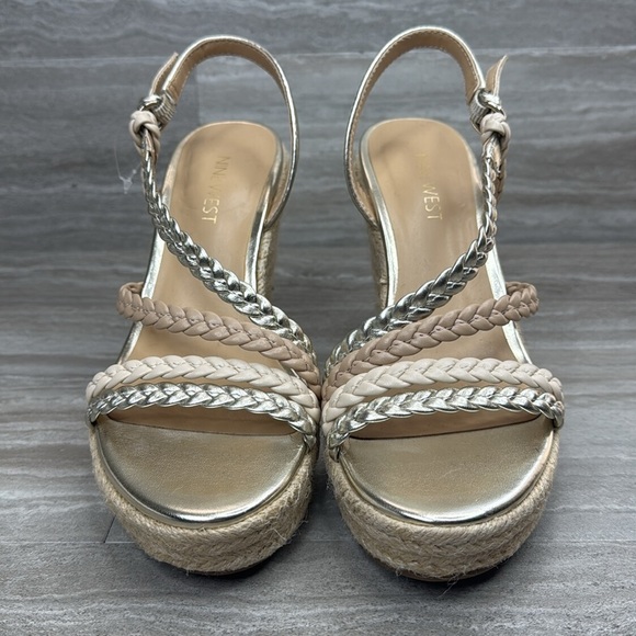 NEW! Nine West Halsee Espadrille Wedge Heel Braided Strappy Sandals Womens 7 - Picture 2 of 12